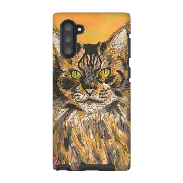 Galaxy Note 10 StrongFit Maine Coon Cat by Lotti Brown