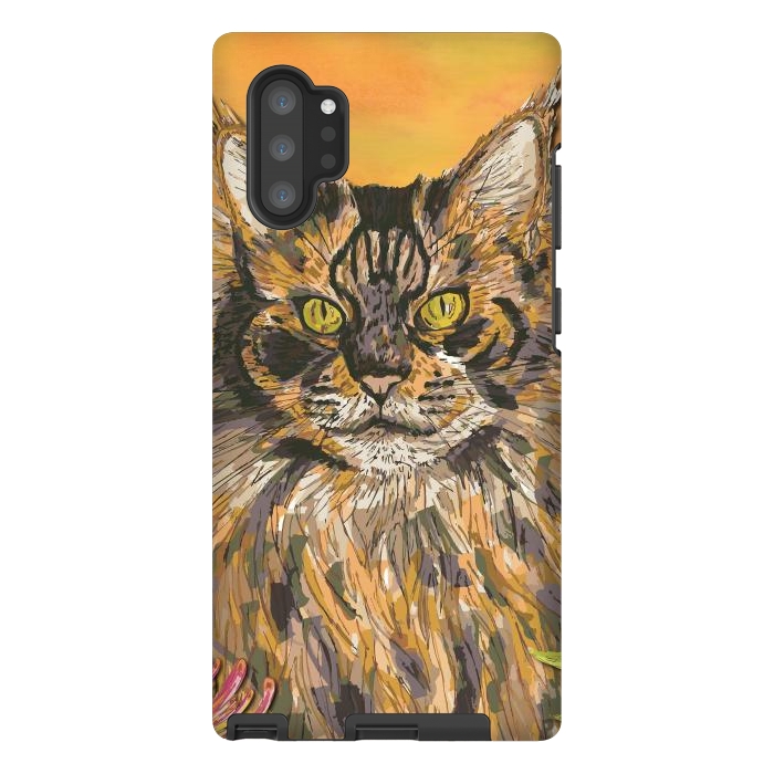 Galaxy Note 10 plus StrongFit Maine Coon Cat by Lotti Brown