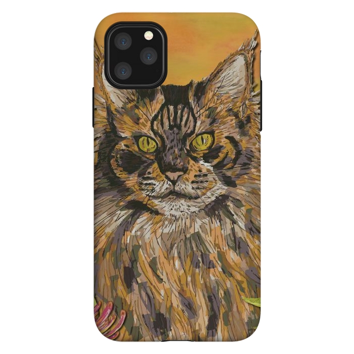iPhone 11 Pro Max StrongFit Maine Coon Cat by Lotti Brown