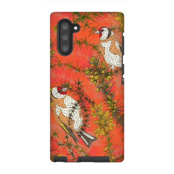Galaxy Note 10 StrongFit Goldfinches in Gorse by Lotti Brown