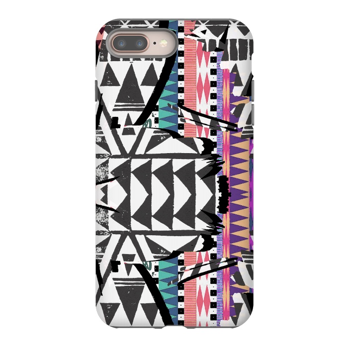 iPhone 7 plus StrongFit Colourful African inspired ethnic print by Oana 