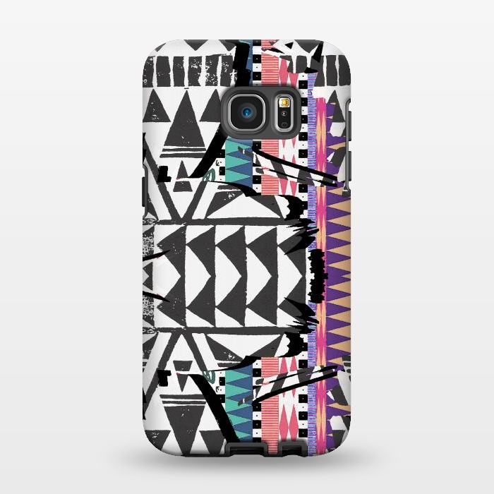 Galaxy S7 EDGE StrongFit Colourful African inspired ethnic print by Oana 