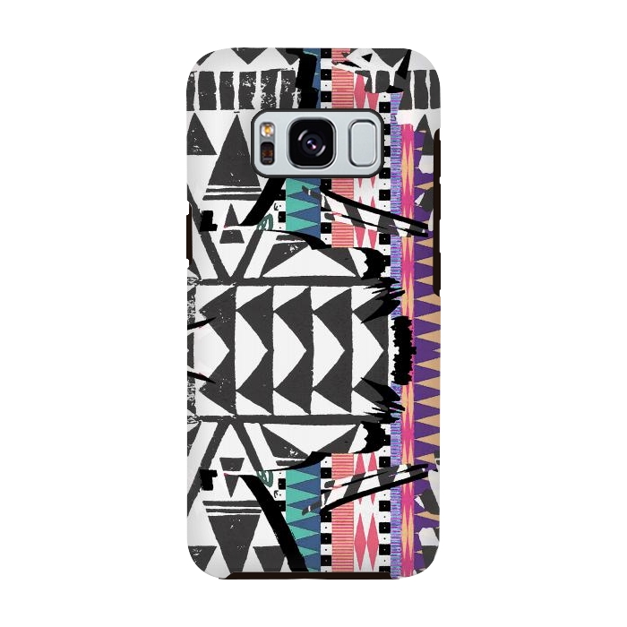 Galaxy S8 StrongFit Colourful African inspired ethnic print by Oana 
