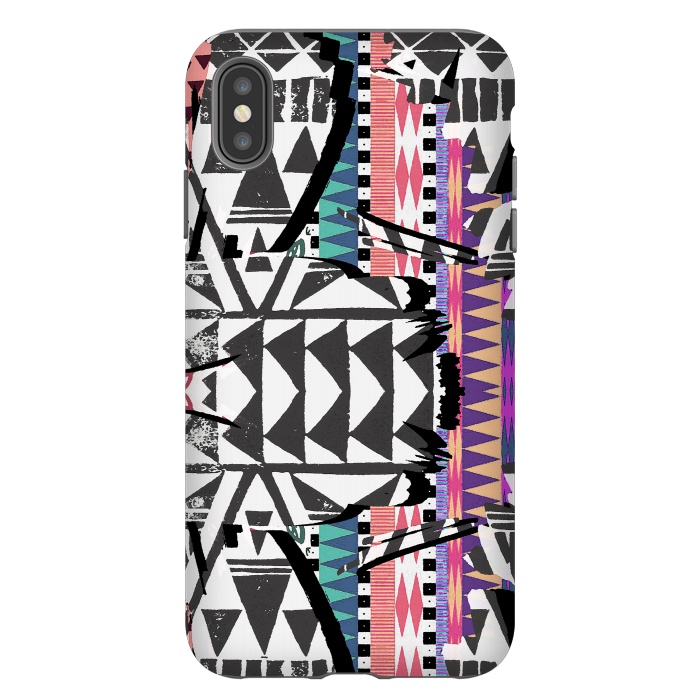 iPhone Xs Max StrongFit Colourful African inspired ethnic print by Oana 
