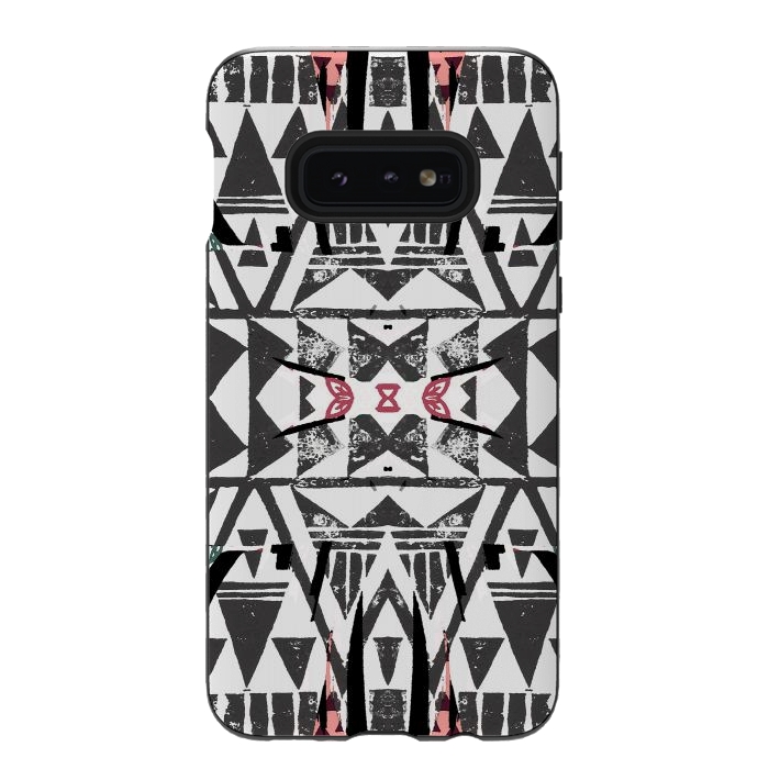 Galaxy S10e StrongFit Ethnic tribal triangles by Oana 