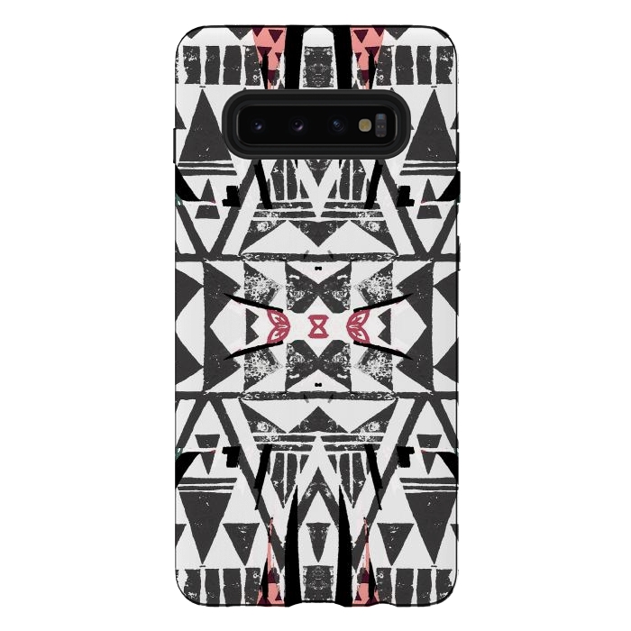 Galaxy S10 plus StrongFit Ethnic tribal triangles by Oana 