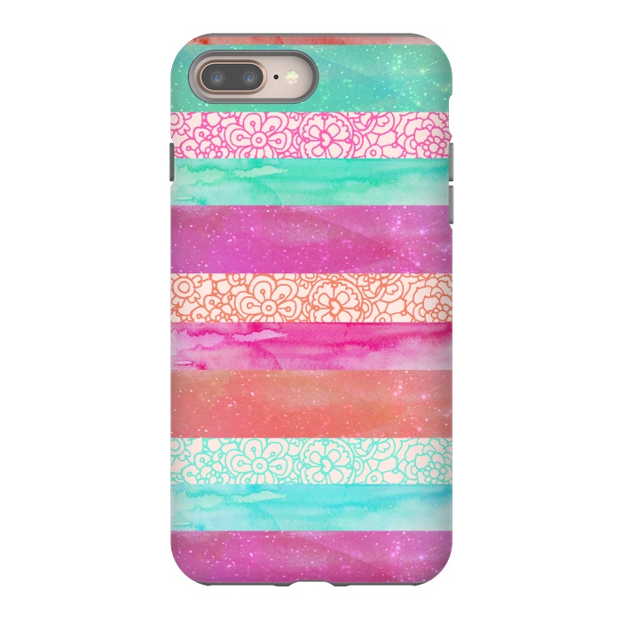 iPhone 7 plus StrongFit Tropical Stripes by Tangerine-Tane