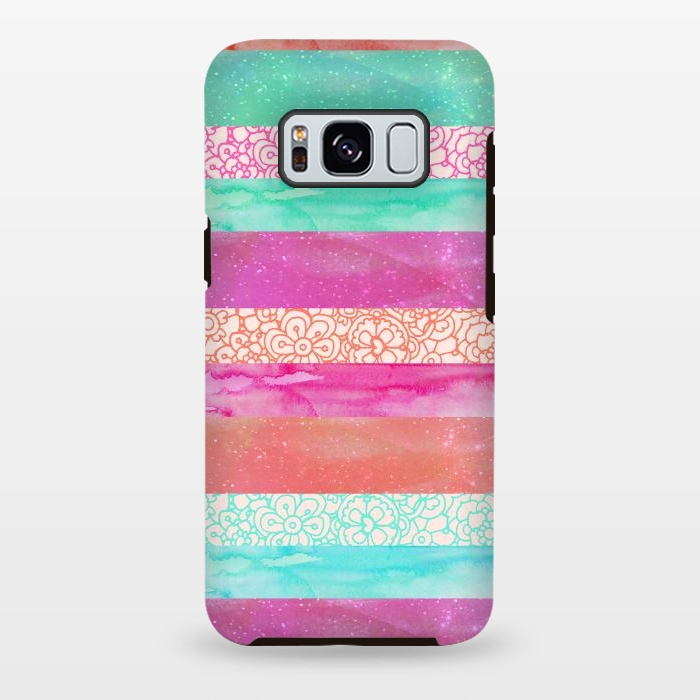 Galaxy S8 plus StrongFit Tropical Stripes by Tangerine-Tane