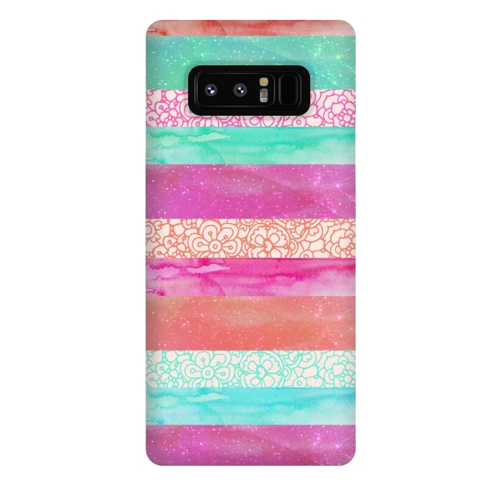 Galaxy Note 8 StrongFit Tropical Stripes by Tangerine-Tane