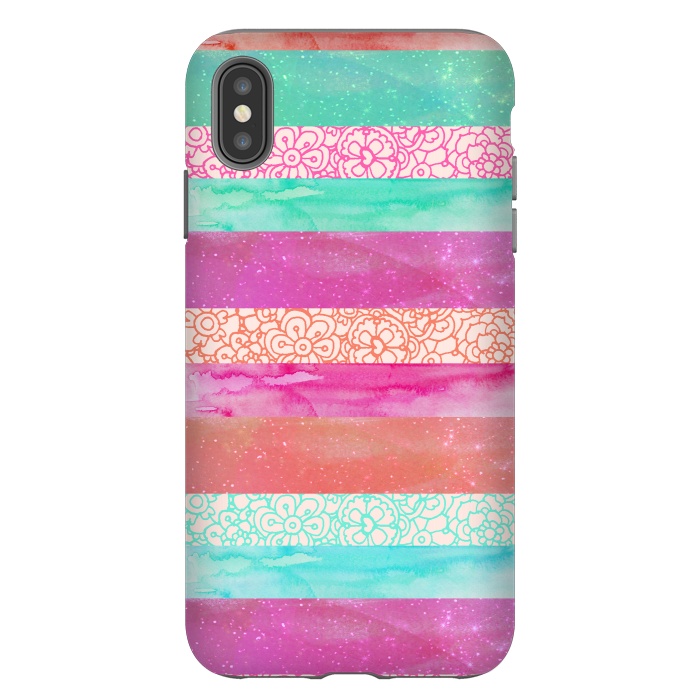 iPhone Xs Max StrongFit Tropical Stripes by Tangerine-Tane