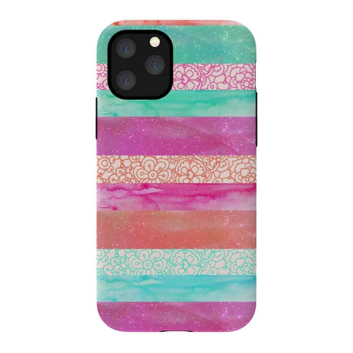 iPhone 11 Pro StrongFit Tropical Stripes by Tangerine-Tane