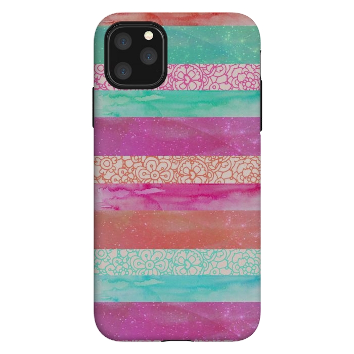 iPhone 11 Pro Max StrongFit Tropical Stripes by Tangerine-Tane