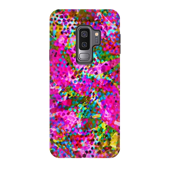Galaxy S9 plus StrongFit Floral Abstract Stained Glass G548 by Medusa GraphicArt