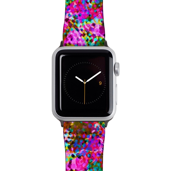 Watch 42mm / 44mm Strap PU leather Floral Abstract Stained Glass G548 by Medusa GraphicArt