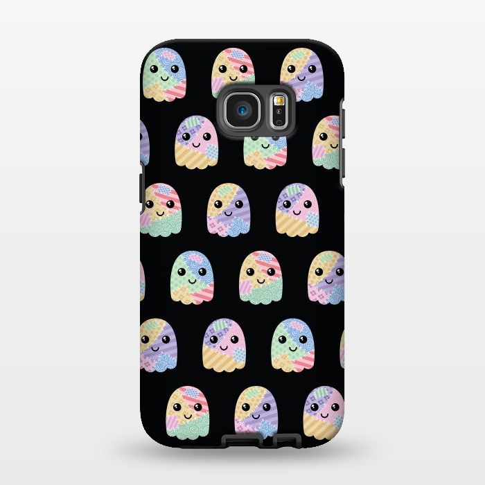 Galaxy S7 EDGE StrongFit Patchwork ghost pattern by Laura Nagel