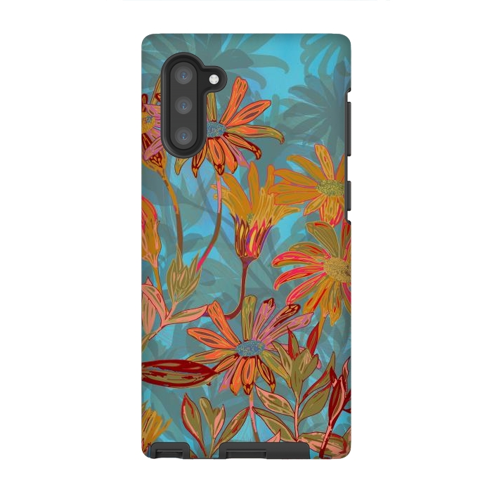 Galaxy Note 10 StrongFit Fantasy Fall Flowers by Lotti Brown