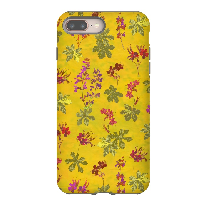 iPhone 7 plus StrongFit Cottage Garden Floral Yellow by Lotti Brown