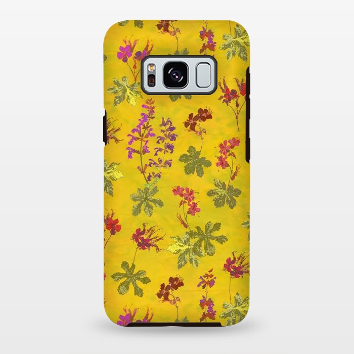 Galaxy S8 plus StrongFit Cottage Garden Floral Yellow by Lotti Brown