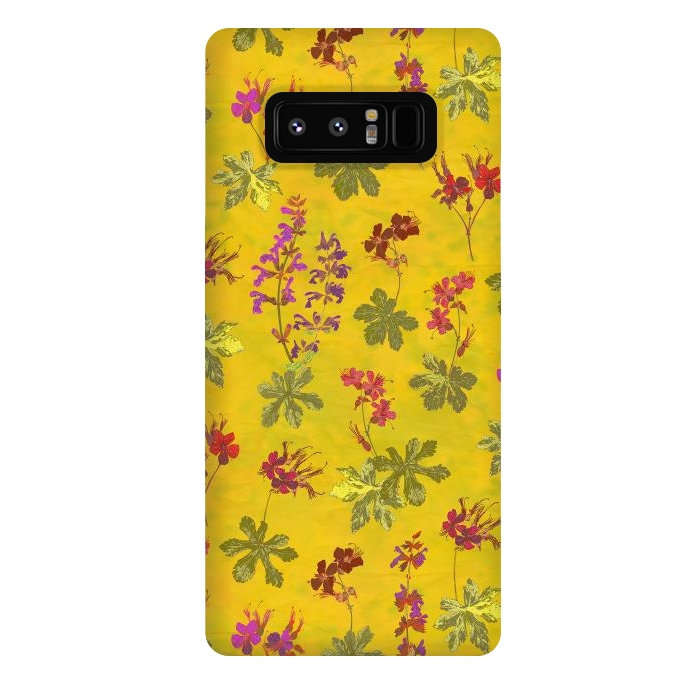 Galaxy Note 8 StrongFit Cottage Garden Floral Yellow by Lotti Brown