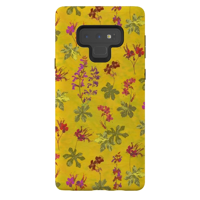 Galaxy Note 9 StrongFit Cottage Garden Floral Yellow by Lotti Brown