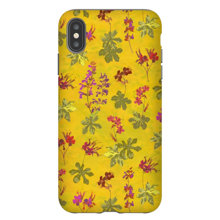 iPhone Xs Max StrongFit Cottage Garden Floral Yellow by Lotti Brown