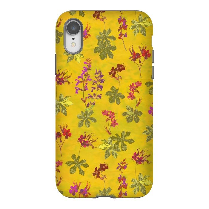 iPhone Xr StrongFit Cottage Garden Floral Yellow by Lotti Brown