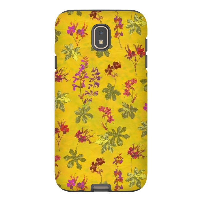 Galaxy J7 StrongFit Cottage Garden Floral Yellow by Lotti Brown