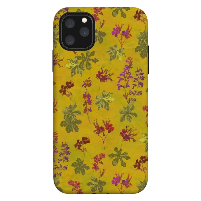 iPhone 11 Pro Max StrongFit Cottage Garden Floral Yellow by Lotti Brown