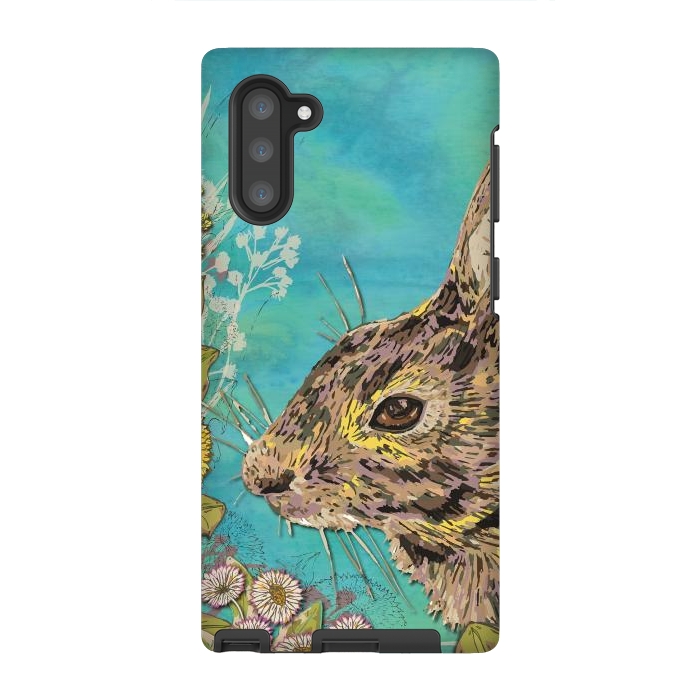 Galaxy Note 10 StrongFit Rabbit and Daisies by Lotti Brown