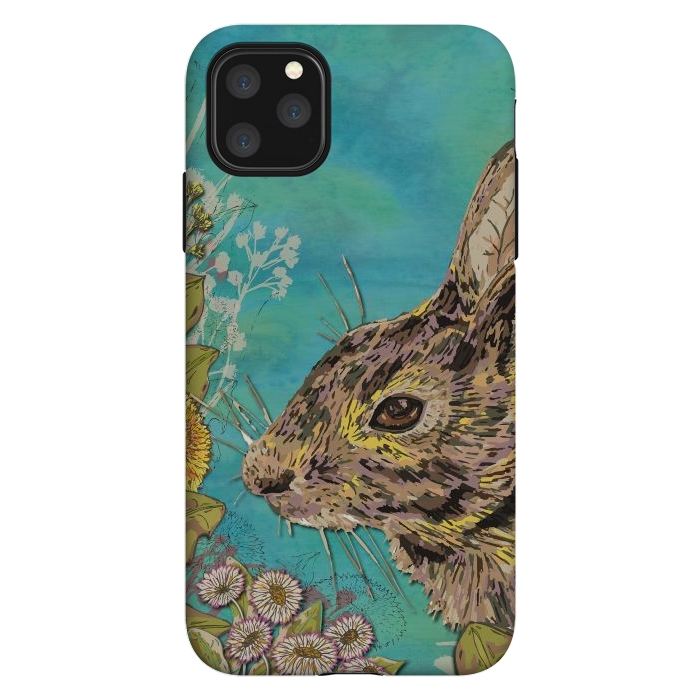 iPhone 11 Pro Max StrongFit Rabbit and Daisies by Lotti Brown
