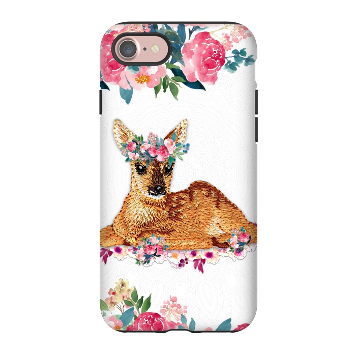 iPhone 7 StrongFit Flower Friends Fawn Lace by Monika Strigel