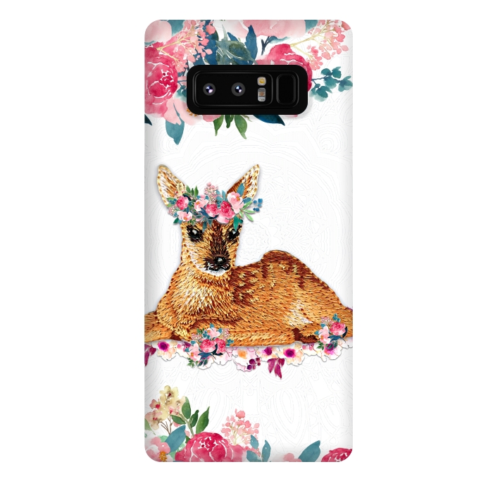 Galaxy Note 8 StrongFit Flower Friends Fawn Lace by Monika Strigel