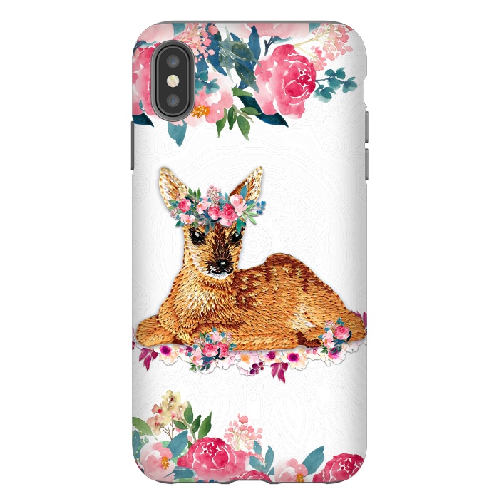 iPhone Xs Max StrongFit Flower Friends Fawn Lace by Monika Strigel