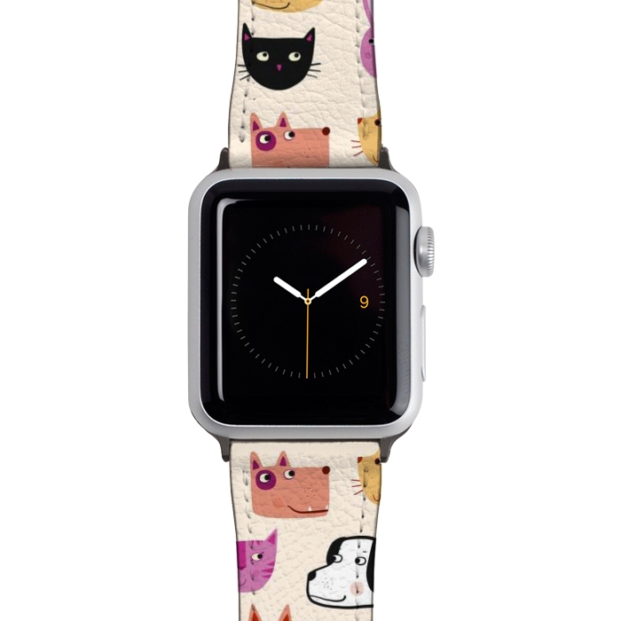 Watch 42mm / 44mm Strap PU leather All the Pets by Nic Squirrell