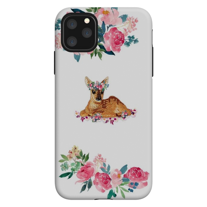 iPhone 11 Pro Max StrongFit Flower Friends Fawn Basic by Monika Strigel