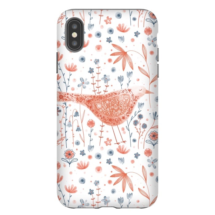 iPhone Xs Max StrongFit Apricot Bird by Nic Squirrell