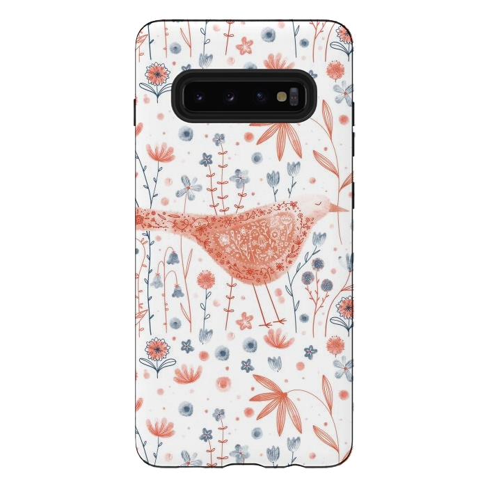 Galaxy S10 plus StrongFit Apricot Bird by Nic Squirrell
