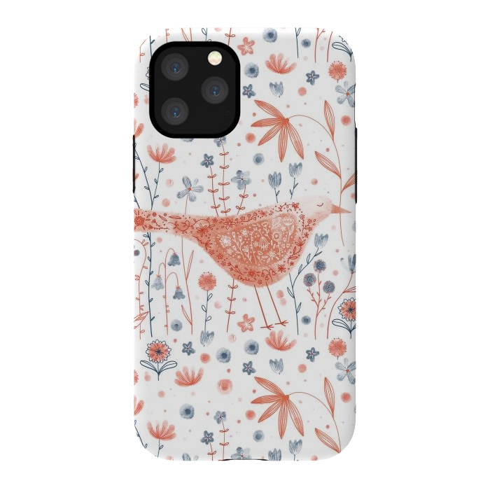 iPhone 11 Pro StrongFit Apricot Bird by Nic Squirrell