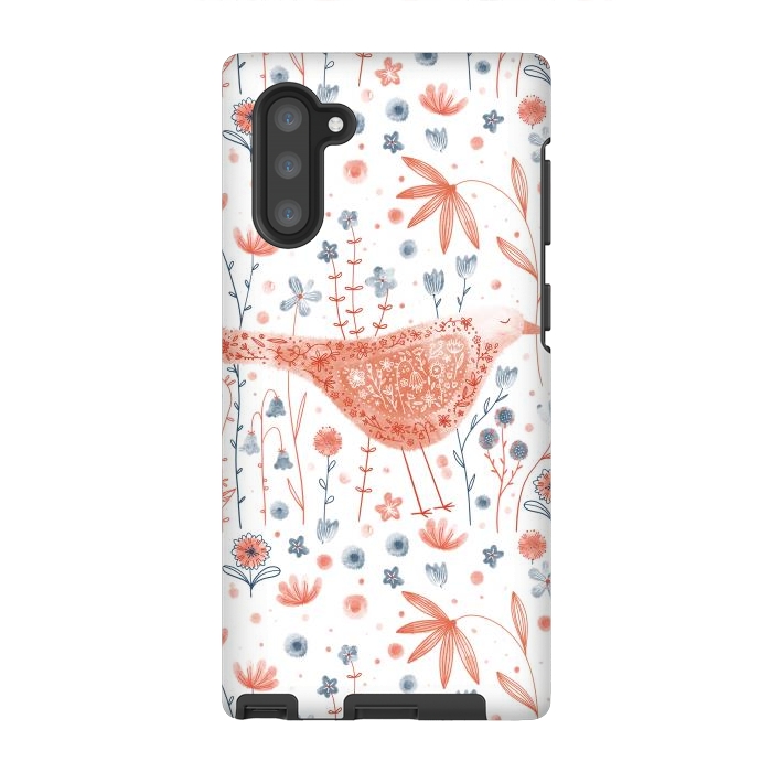 Galaxy Note 10 StrongFit Apricot Bird by Nic Squirrell