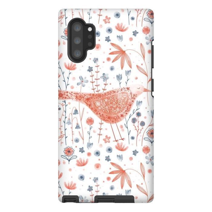 Galaxy Note 10 plus StrongFit Apricot Bird by Nic Squirrell