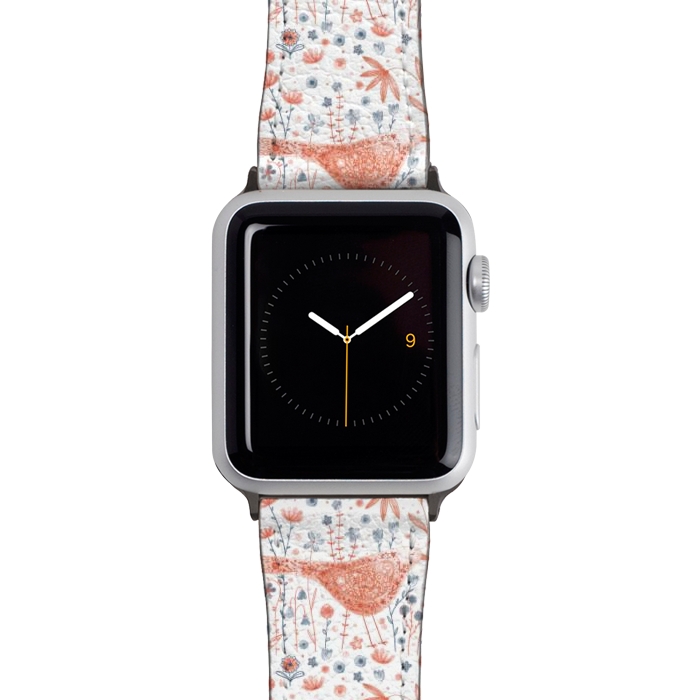 Watch 38mm / 40mm Strap PU leather Apricot Bird by Nic Squirrell