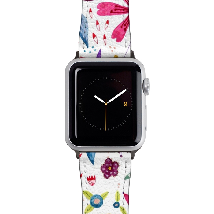 Watch 42mm / 44mm Strap PU leather Autumn Hedgerow by Nic Squirrell