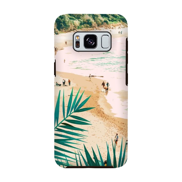 Galaxy S8 StrongFit Beach Weekend | Pastel Ocean Sea Tropical Travel | Scenic Sand Palm People Boho Vacation by Uma Prabhakar Gokhale