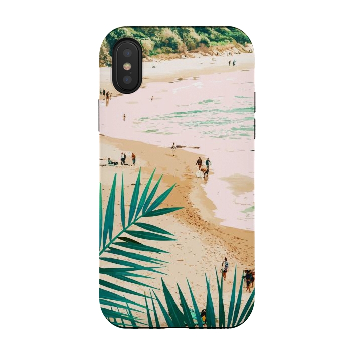 iPhone Xs / X StrongFit Beach Weekend | Pastel Ocean Sea Tropical Travel | Scenic Sand Palm People Boho Vacation by Uma Prabhakar Gokhale