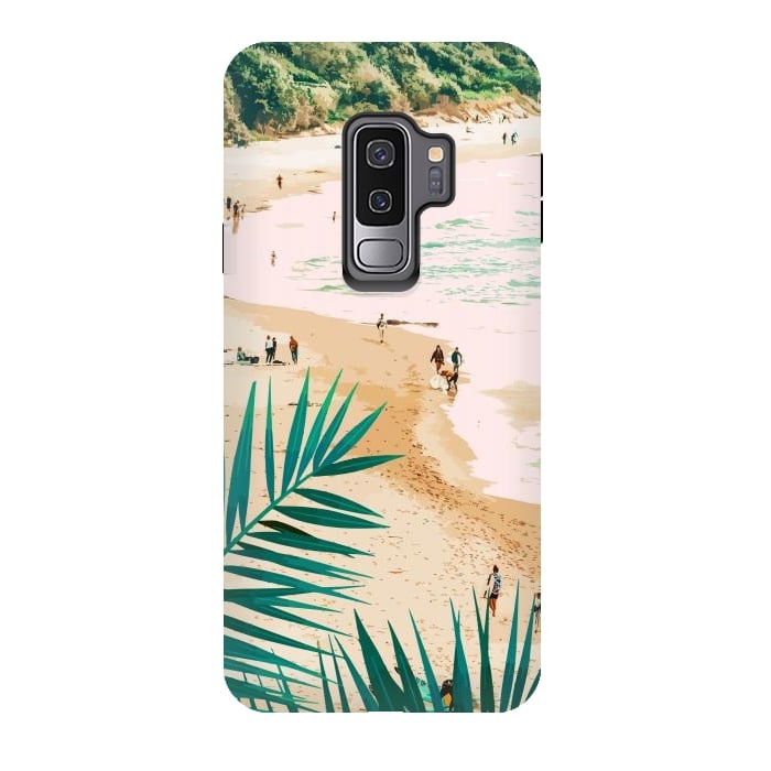 Galaxy S9 plus StrongFit Beach Weekend | Pastel Ocean Sea Tropical Travel | Scenic Sand Palm People Boho Vacation by Uma Prabhakar Gokhale