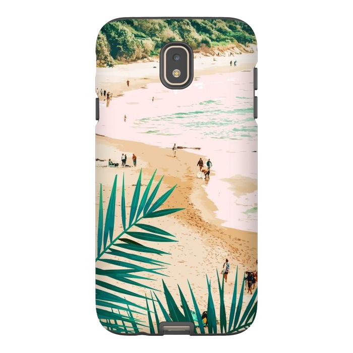 Galaxy J7 StrongFit Beach Weekend | Pastel Ocean Sea Tropical Travel | Scenic Sand Palm People Boho Vacation by Uma Prabhakar Gokhale