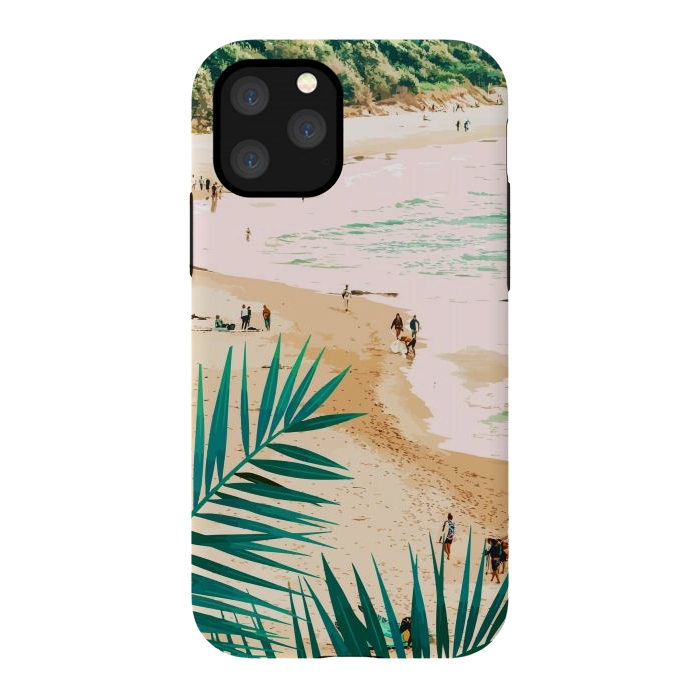 iPhone 11 Pro StrongFit Beach Weekend | Pastel Ocean Sea Tropical Travel | Scenic Sand Palm People Boho Vacation by Uma Prabhakar Gokhale