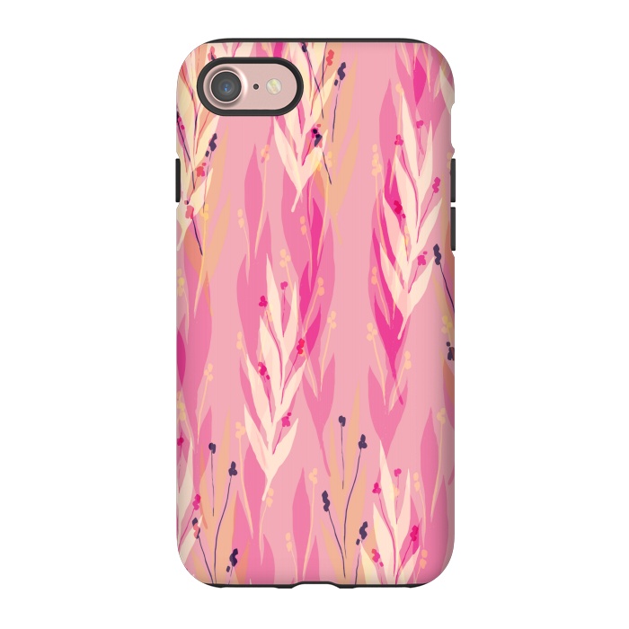 iPhone 7 StrongFit pink leaf pattern by MALLIKA