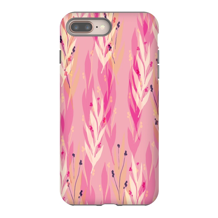 iPhone 7 plus StrongFit pink leaf pattern by MALLIKA