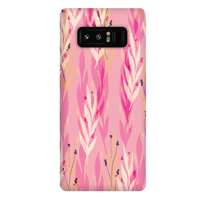 Galaxy Note 8 StrongFit pink leaf pattern by MALLIKA